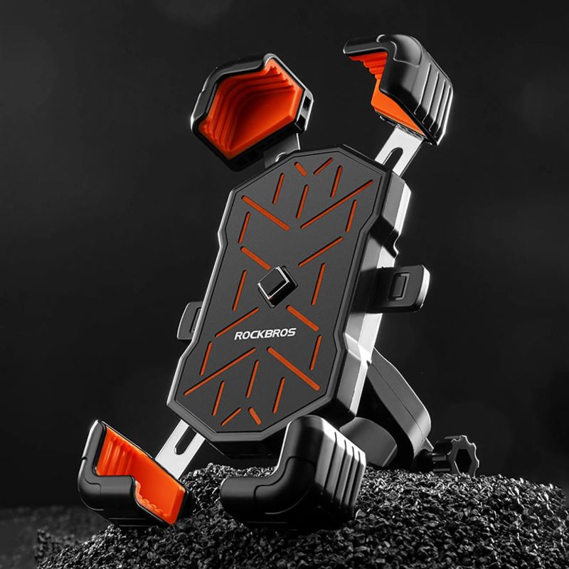 Rockbros HW-117 Handlebar Clamp Phone Holder - Black and Orange czarny || pomarańczowy phones and accessories