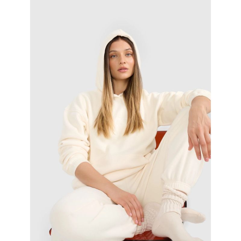 4FWarm loose fleece with hood for women 4F4FRAW25TFLEF451-11S kapucnis pulóver
