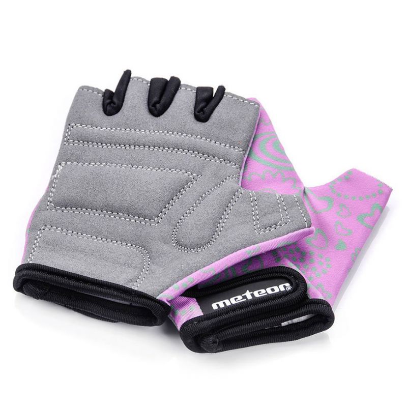 Meteor Flower Jr Cycling Gloves lila gyerek kesztyű 23374