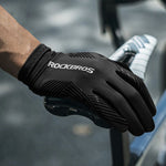 Rockbros cycling gloves spring/summer/autumn, full, size: L - black czarny \ l kesztyű