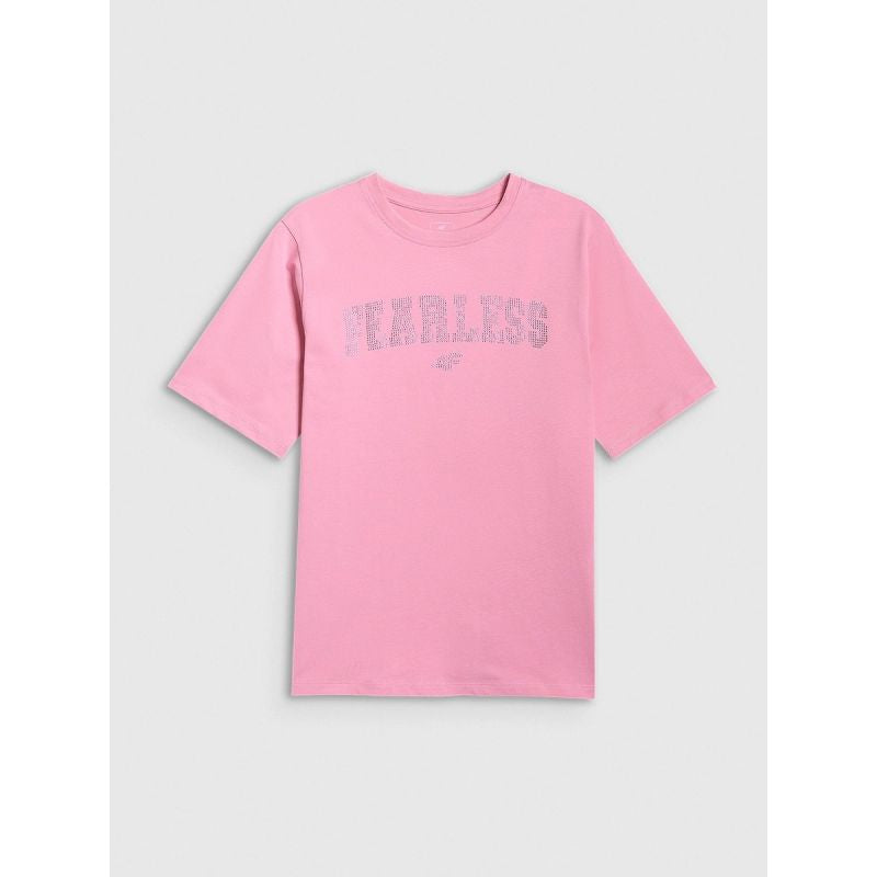 4F Girls' loose T-shirt with print 158/164 póló