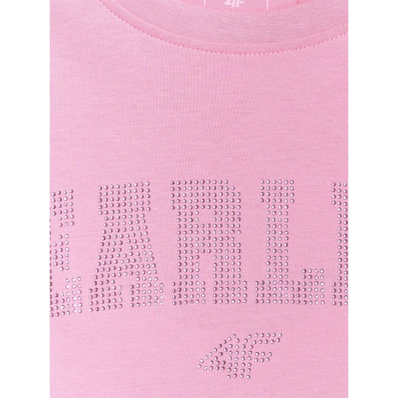 4F Girls' loose T-shirt with print 158/164 póló