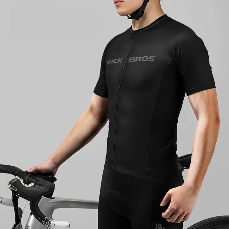 Rockbros 15120002005 Cycling Jersey with Sleeves - Black fekete short