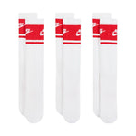 Nike Everyday Elevated Crew Socks 3 Pairs White and piros zokni