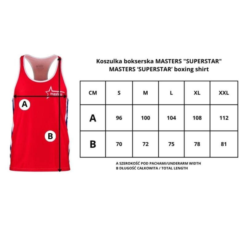 MASTERS FIGHT EQUIPMENT MASTERS SUPERSTAR boxing piros póló 04005-S02-M