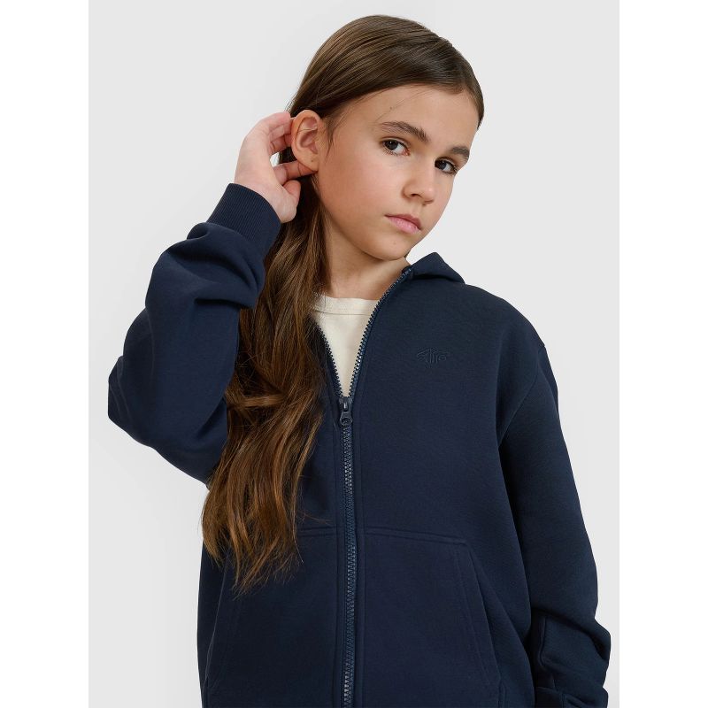 4F Girls’ Zip-Up Hoodie gyerek kapucnis pulóver 4FJWMM00TSWSF1861-31S