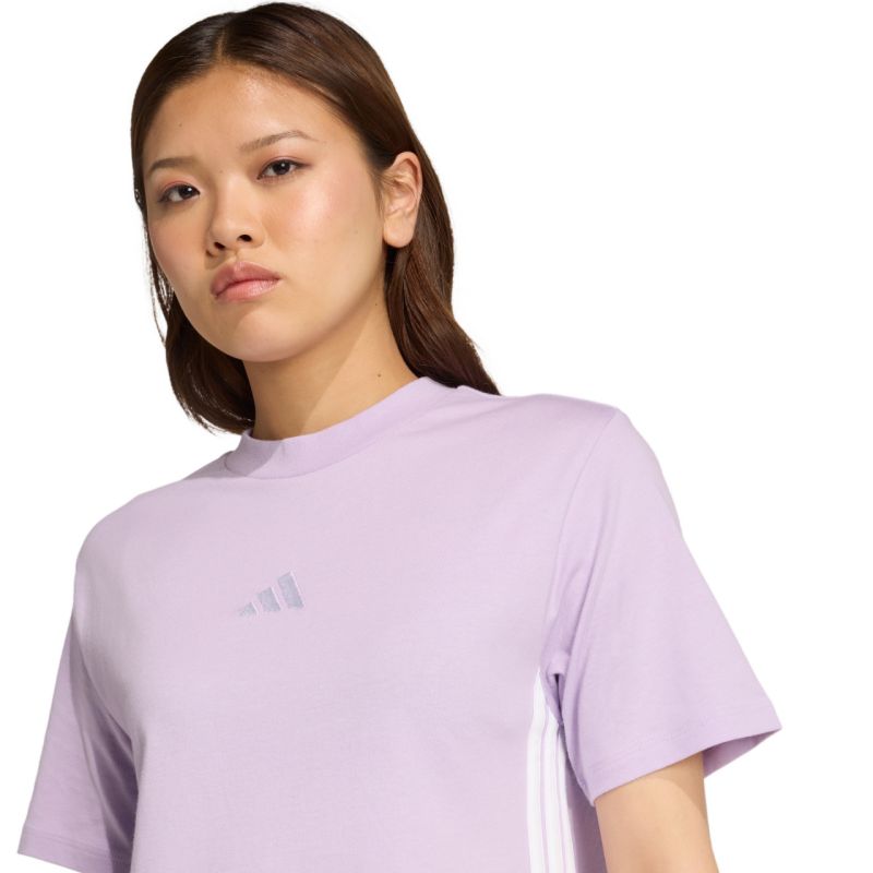 adidas Essentials 3-Stripes Cotton Women's T-Shirt Light Purple JX7619 Ruházat
