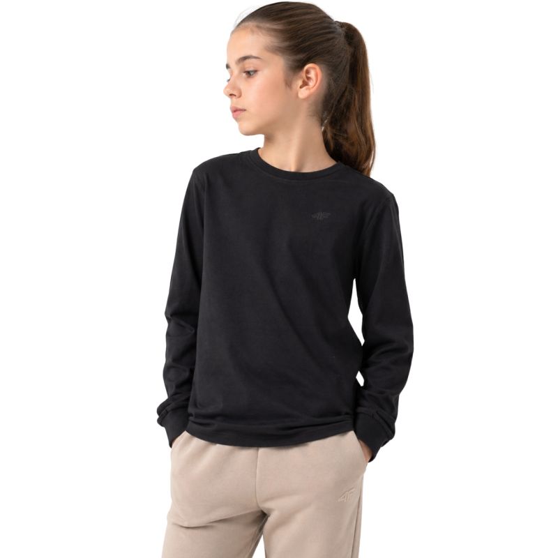 4F Longsleeve T-shirt for girls F460 deep 20S fekete póló