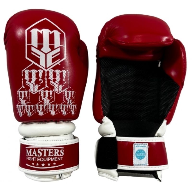 MASTERS FIGHT EQUIPMENT ROSM-FIGHT Open Gloves (WAKO APPROVED) piros kesztyű 01518-02WM