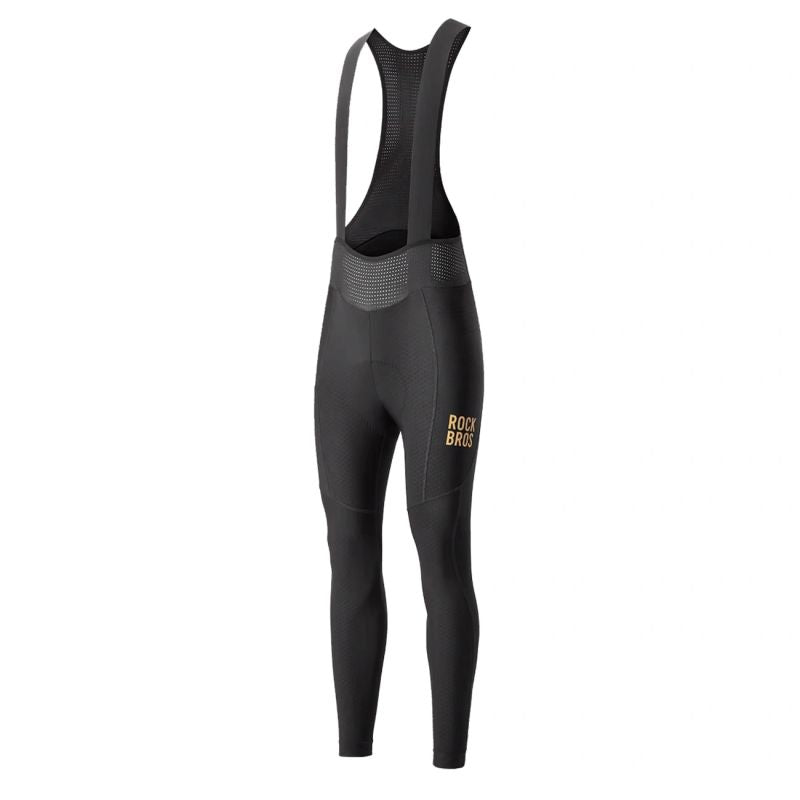 Rockbros Long Fleece Bib Tights with Pad Size - Black fekete nadrág
