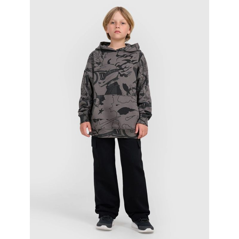 4f Boy's sweatshirt with hood, open, 4FJRAW25TSWSM2343-90A General