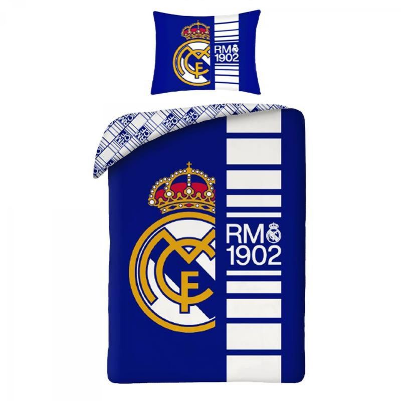Real Madrid bedding set cotton + 70x90 cm niebieski kiegészítő REB80207BL