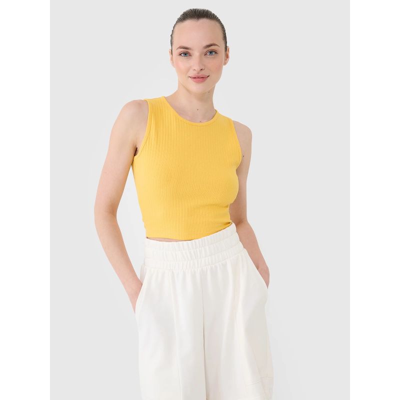 4F Women's knitted crop top póló 4FRSS25TSLEF234-71S