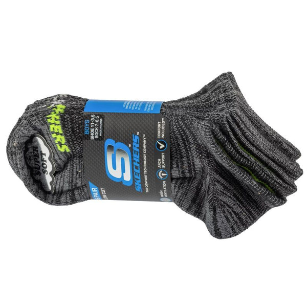 Skechers 6pk Boys No Terry Socks S112222-BLK Black 31-34 General