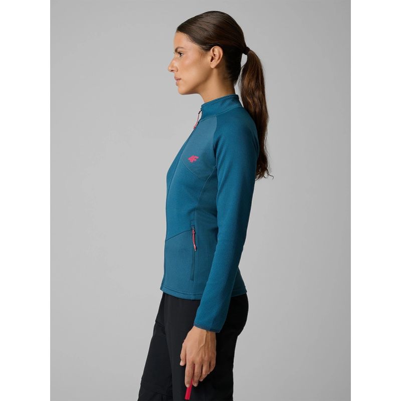 Women's slim trekking sweatshirt without hood 4F