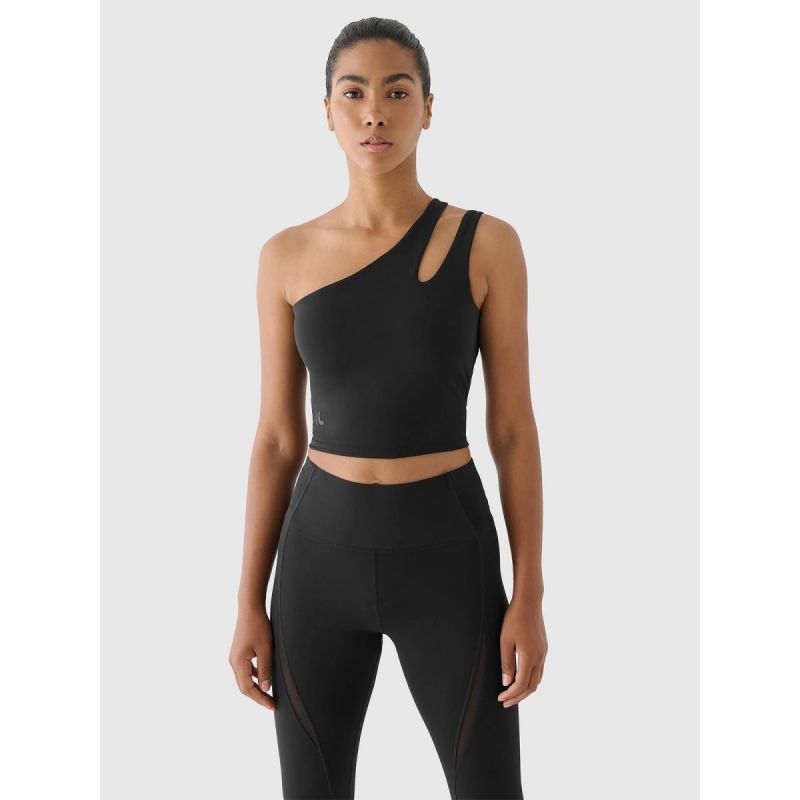 One-shoulder training crop top 4F x anna lewandowska 4F 4FALSAW24TFSLF515-20S atléta