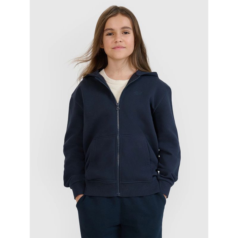 4F Girls’ Zip-Up Hoodie gyerek kapucnis pulóver 4FJWMM00TSWSF1861-31S