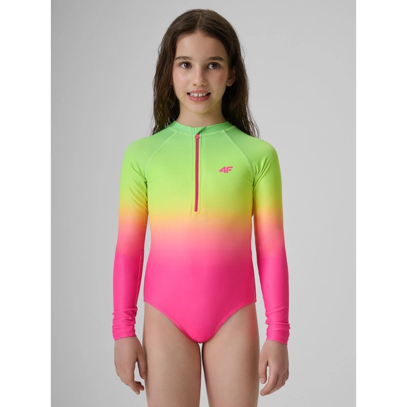 4F Girls' one-piece swimsuit with UPF50+ filter 158/164 kiegészítő 4FJRSS26USWSF144-91A