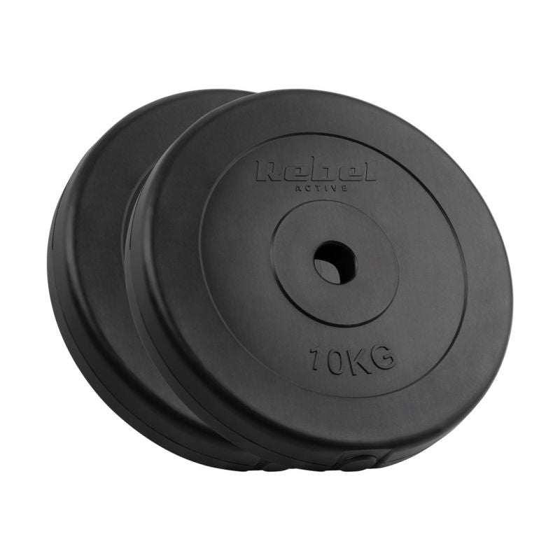 Rebel Set of bitumen weight plates 2 × 10 kg, 31 mm bore, classic design, ACTIVE edzőfelszerelés RBA-2117