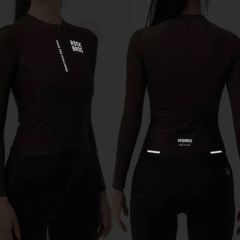 Rockbros 15110012005 ROAD TO SKY Women's Cycling Jersey, Long Sleeve, L - White l \ biały póló 15110012003-211582
