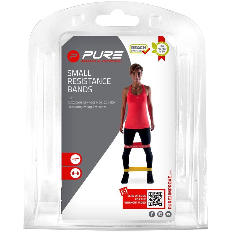 Pure 2 Improve Set Of Fitness Crossfit Mini Bands 3 Pcs fekete sets