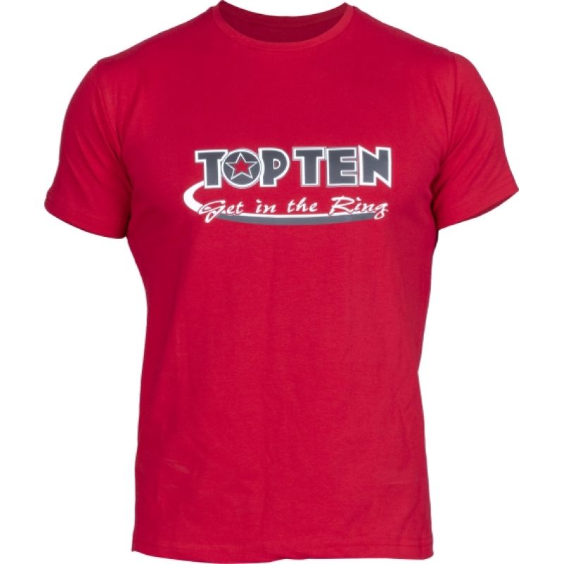 TOP TEN "Get in the ring" T-shirt (WAKO APPROVED) czerwony+m póló