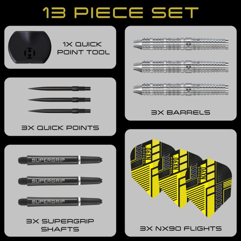 Harrows NX-90 Parallel QP 90% Steeltip Darts kiegészítő NX-90ParallelQP