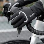 Rockbros full waterproof cycling gloves, size: S/M - black s || m kesztyű