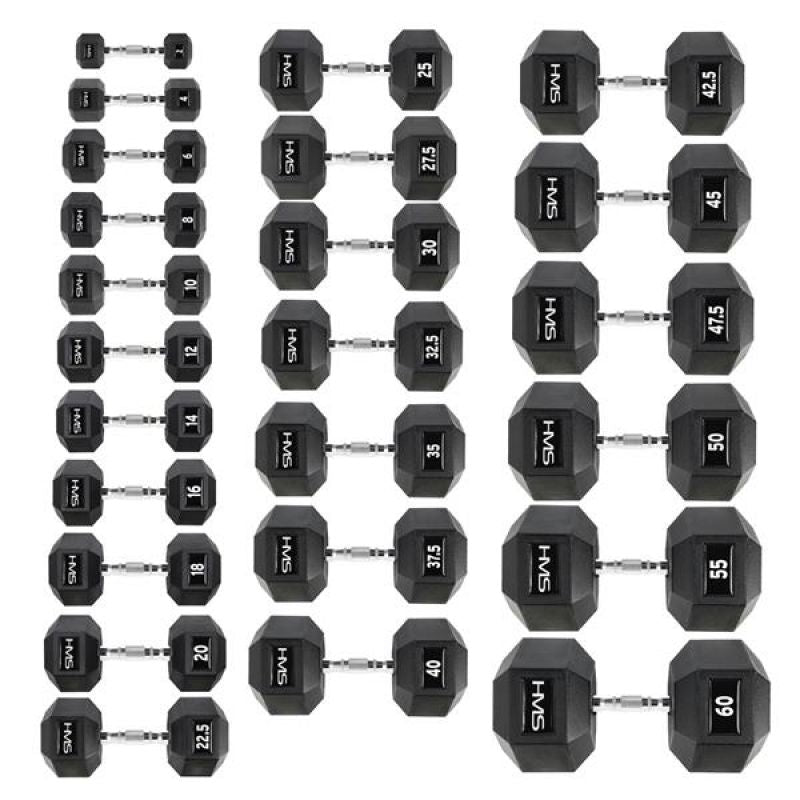 HMS HEX PRO dumbbell 18 kg szürke póló 17-66-118