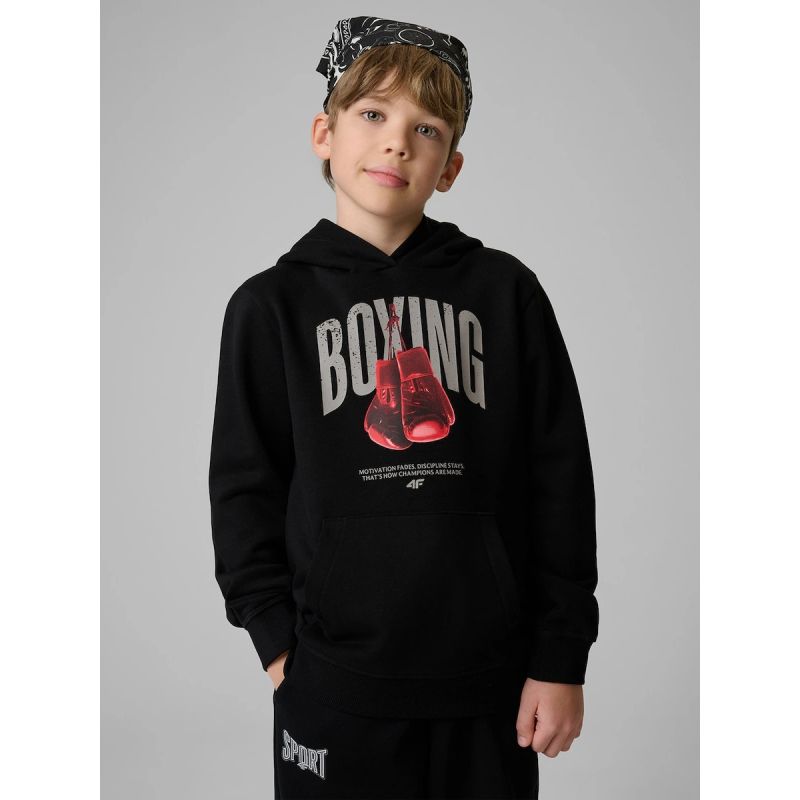 Boy's regular hooded sweatshirt 4F 4FJRSS26TSWSM2904-20S kapucnis pulóver