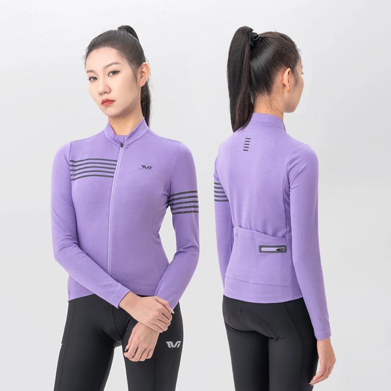 Rockbros TVI Women's Long Sleeve Cycling Jersey Fall/Winter S - Purple s \ fioletowy kötött sapka 15310002003-211744
