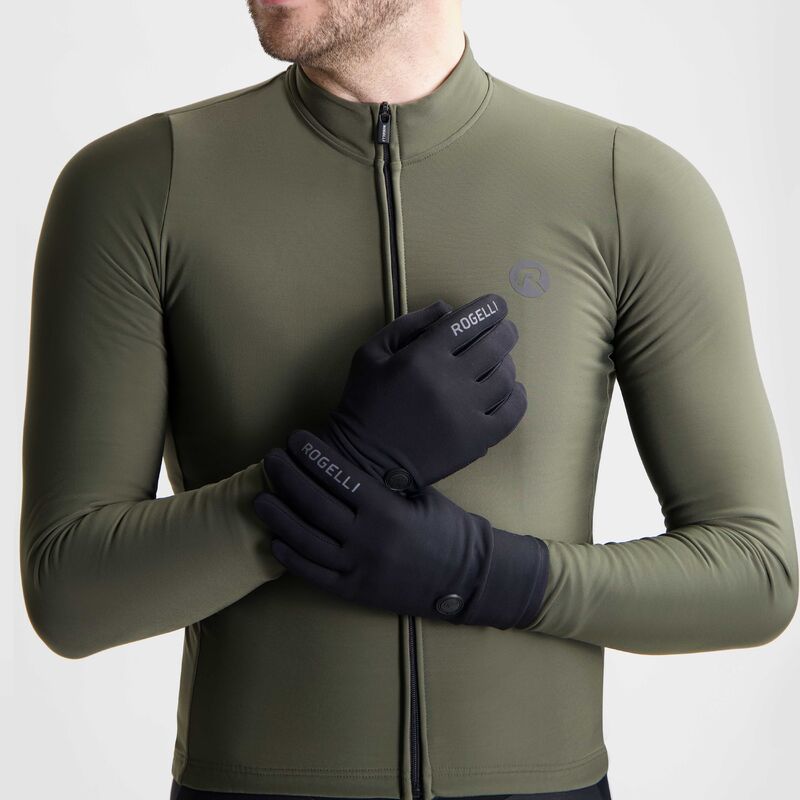 Rogelli ESSENTIAL THERMAL gloves black 3XL fekete kesztyű