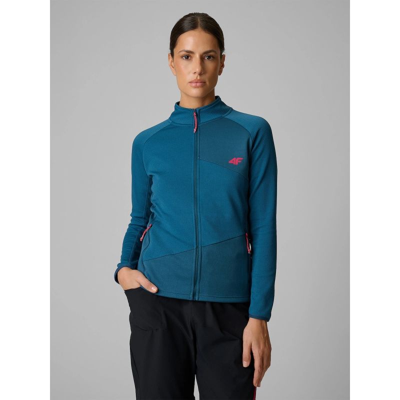 Women's slim trekking sweatshirt without hood 4F