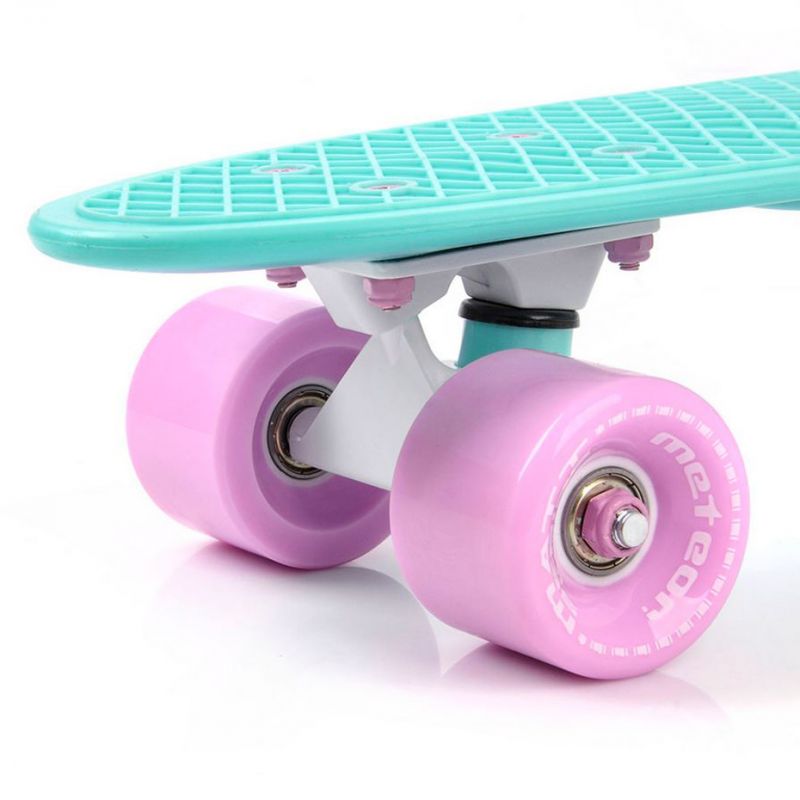 Meteor PLASTIC SKATEBOARD MATT pink and minth/minth and pink/ fehér skateboards