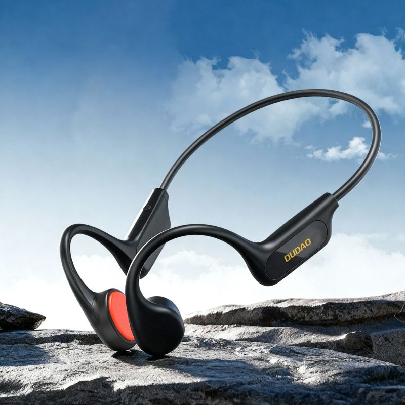 head Dudao U22 Bluetooth 5.2 Bone Conduction Headphones with Headband - Black fekete headsets