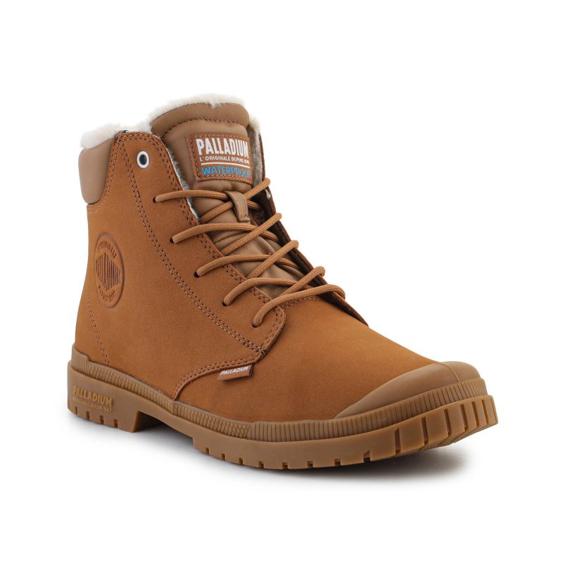 Palladium sp20 Cuff Leather Waterproof WL M 79067-257-M Mahogany shoes Cipő