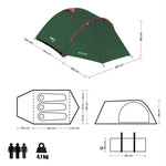 Nils Extreme NILS CAMP Rocker camping tent for 3 people, green and red piros tourist equipment