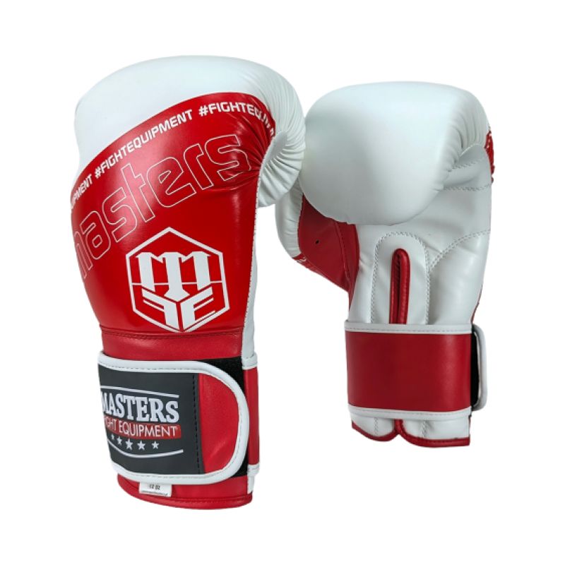 MASTERS FIGHT EQUIPMENT RPU-FOLK Boxing Gloves 12 oz White-Red piros kesztyű 013505-12
