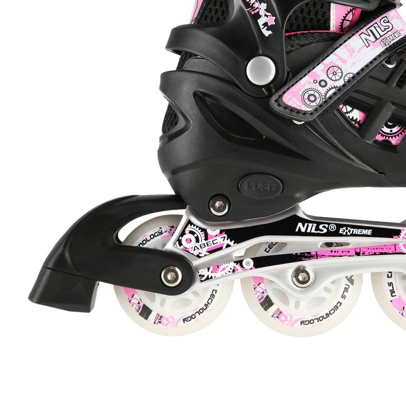 Nils Extreme 4in1 PINK LED SIZE M(35-38) ROLLER SKATER WITH DIMENSIONAL HOCKEY BLADE rózsaszín görkorcsolya
