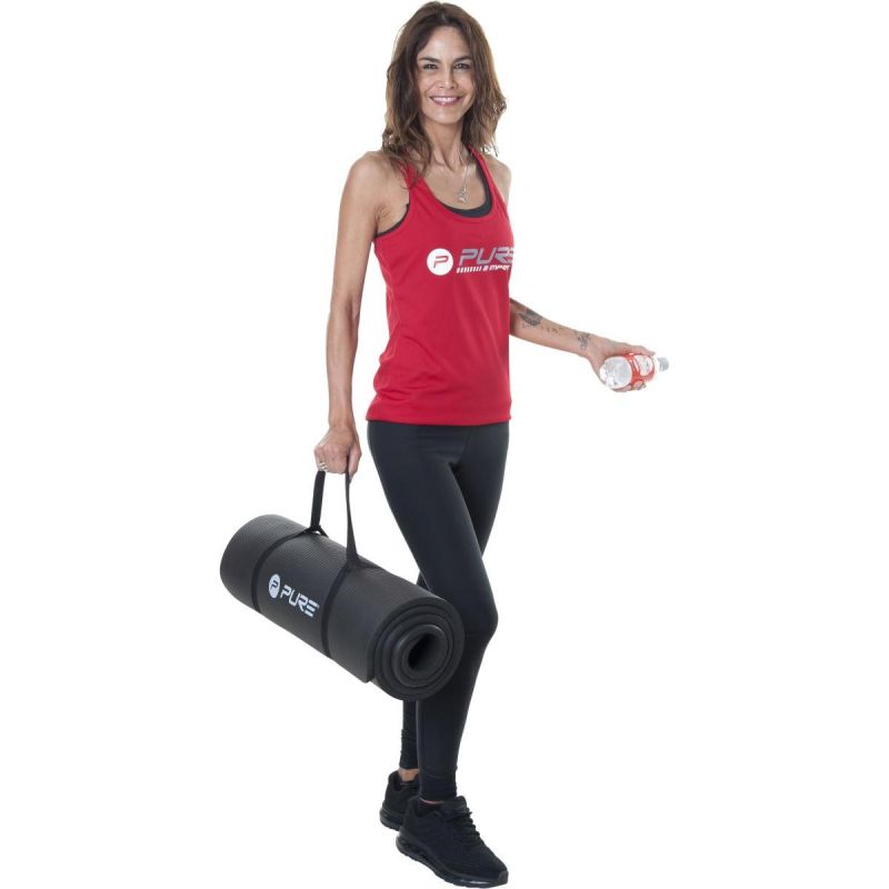 Pure 2 Improve NBR BLACK EXERCISE MAT .5CM WITH HOLES fekete mats, training equipment