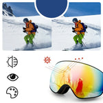 Rockbros SP284 Ski Goggles - Matte White Frame, Gray PC Lens with Cherry Blossom Pink Mirror, Kids biały úszás kiegészítő 5907769384219-211762