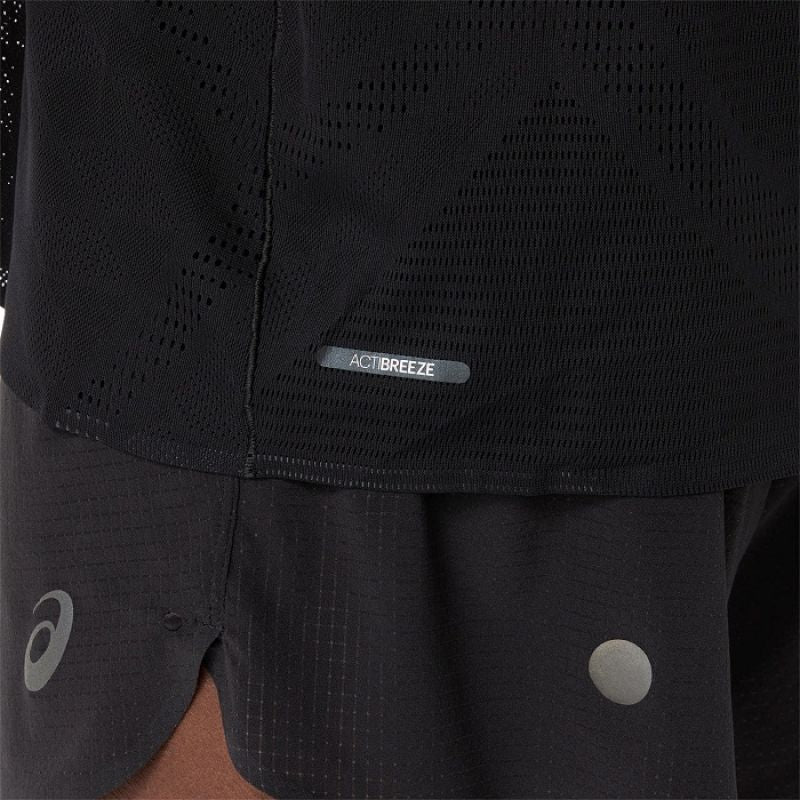 Asics METARUN Short Sleeve Top fekete póló 2011D510001