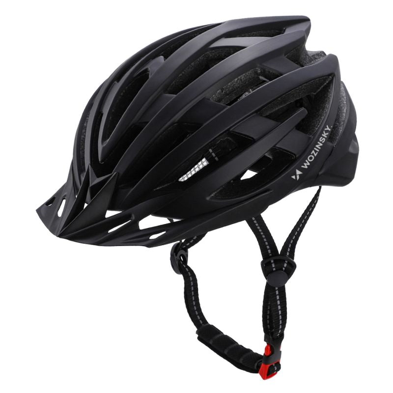 Wozinsky MTB Bike Helmet with Removable Visor and Rear USB Light M - Black czarny védőfelszerelés HT-28VCB-199803