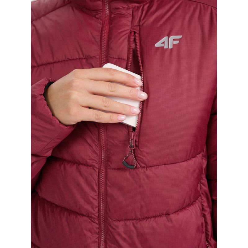 Women's down trekking with Primaloft Silver filling 4F 4FRAW25TDJAF0792-60S szürke kabát