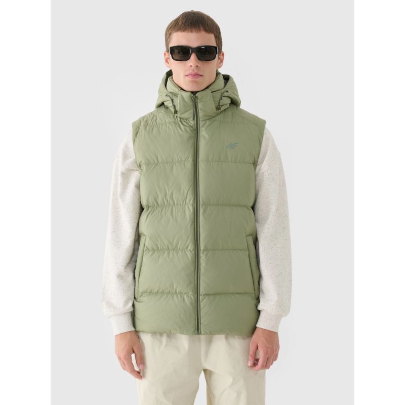 Men's down vest with natural filling 4F 4FWAW24TVJAM148-43S mellény