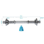 Enero Short Bar 35 Cm + Fit Clamps ø25.4 Mm bars, strength training equipment, training equipment