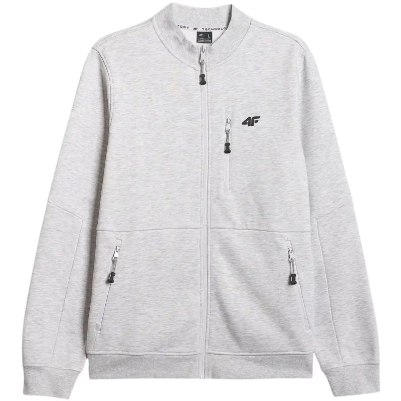 Men's sweatshirt 4F M2547 cool light melange 4FWMM00TSWSM2547 27M szürke kapucnis pulóver