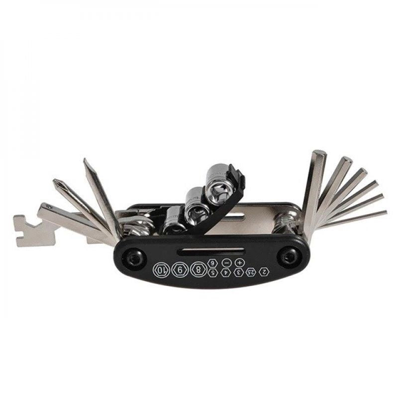 Rockbros 16-in-1 Multi-Tool for Bicycle Repair - Black