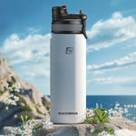 Rockbros 35210029005 thermal bicycle bottle for drinks 550 ml - white 550 ml \ biały water bottles, training equipment, tourist equipment