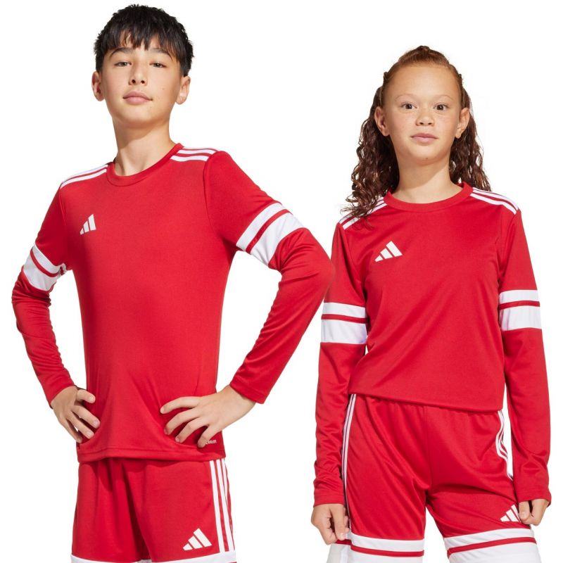 adidas Squadra 25 Long Sleeve Jersey for Kids Red and White JJ0041 General